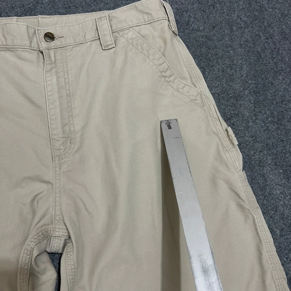Carhartt B147 Loose Fit Canvas Carpenter Shorts Tan Khaki Men's Size 36 Workwear